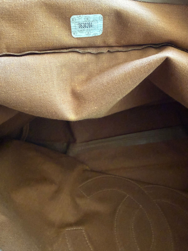 Chanel Vinyl Tote Bag & Pouch – Brown