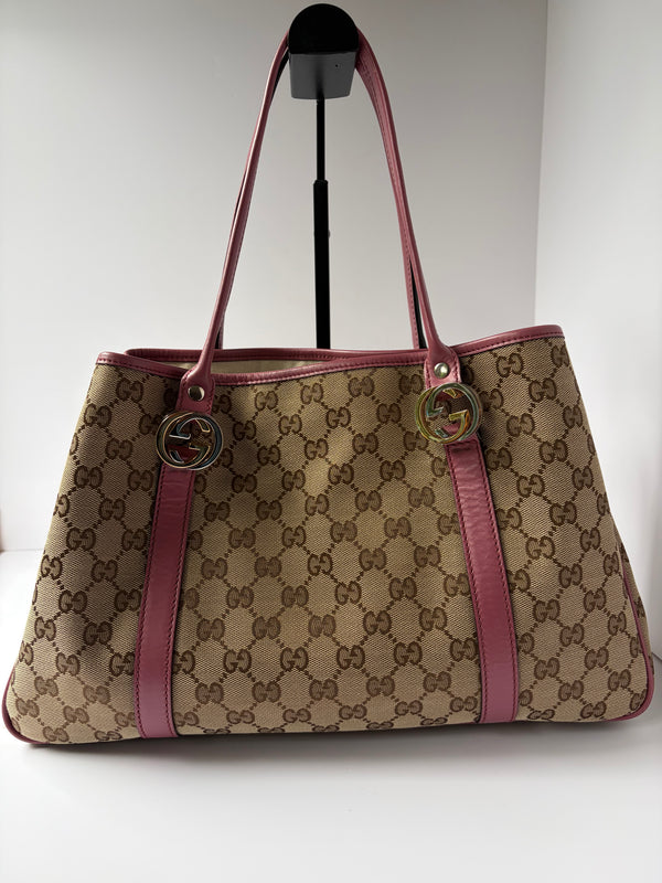 Gucci GG Twins Canvas Tote Bag – Pink