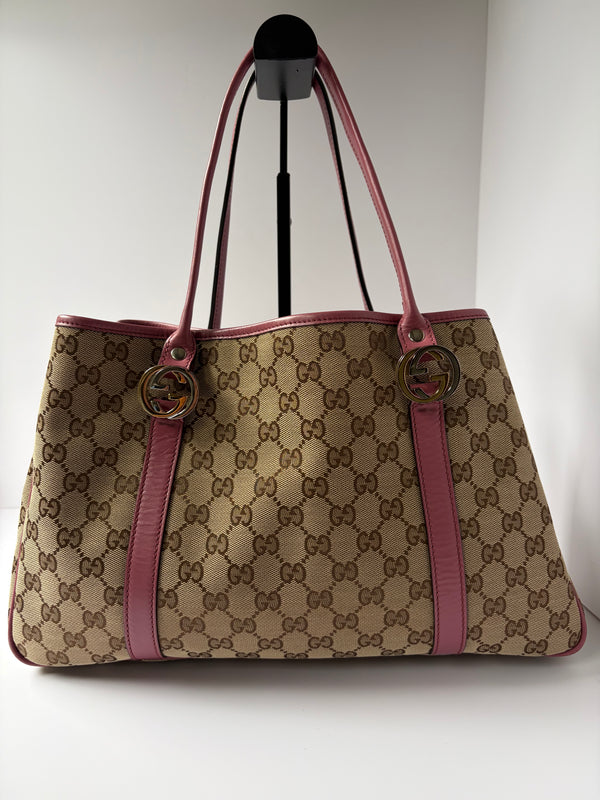 Gucci GG Twins Canvas Tote Bag – Pink