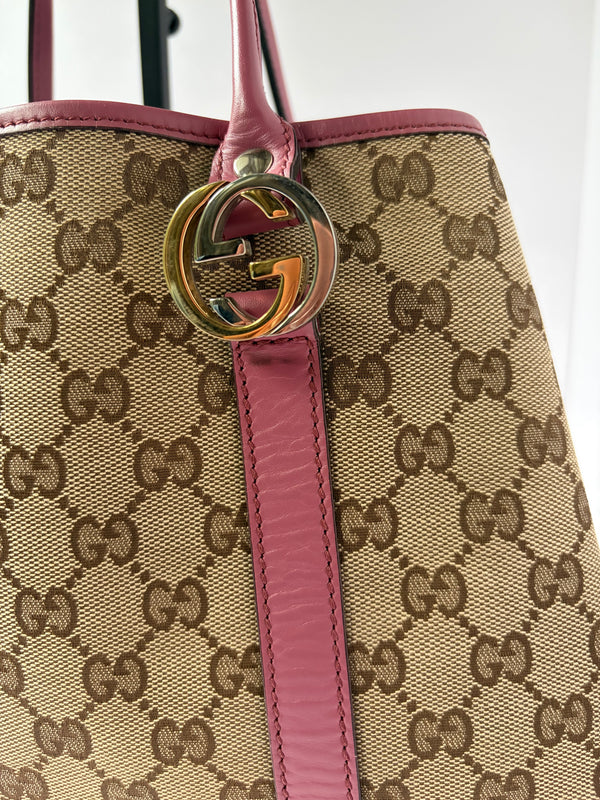 Gucci GG Twins Canvas Tote Bag – Pink