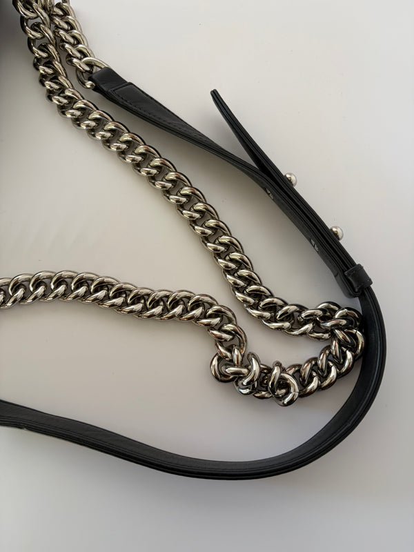 CHANEL Boy Bag – Black Chevron Quilted Leather